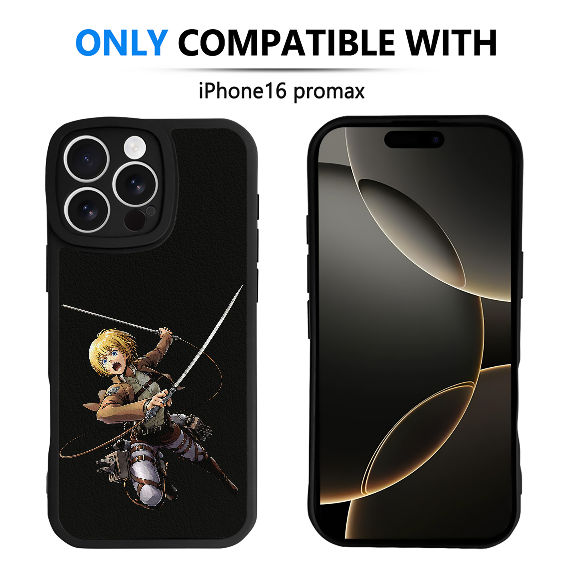（画像用） 進撃の巨人 アルミン·アルレルト Attack on Titan Armin Arlert 【iPhone 16シリーズ対応】シリコンスマホケース（レザー調） 材質：シリコン